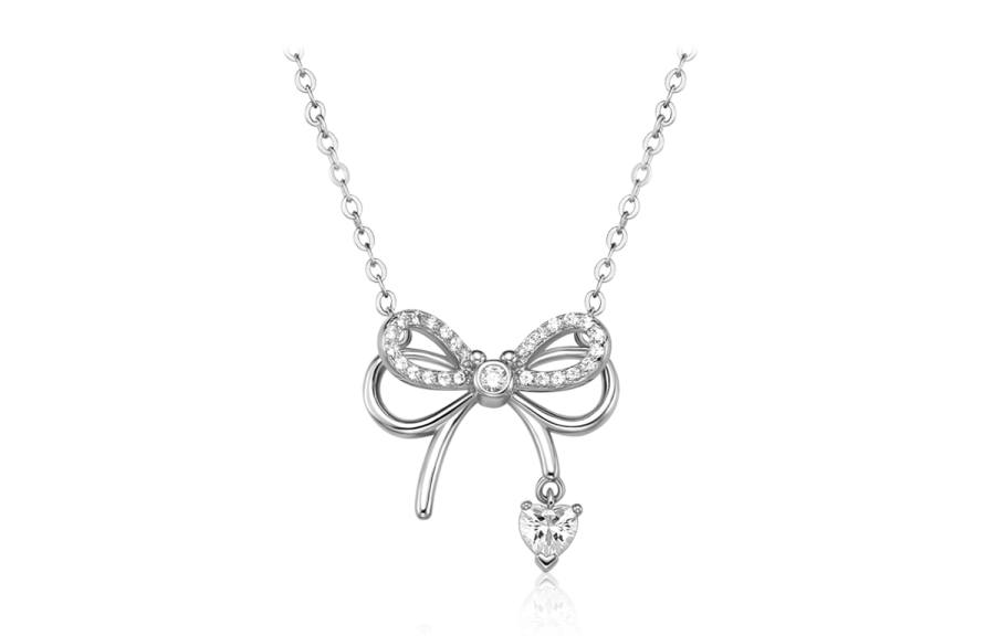 Disney 925 Sterling Silver Synthetic Cubic Zirconia Necklaces Women's