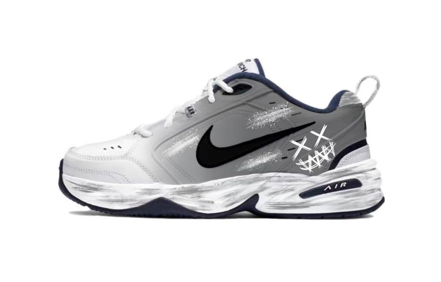 Nike Nike Air Monarch 4 Silver Galaxy Abrasion Resistant Low top Chunky Sneakers Unisex Gray