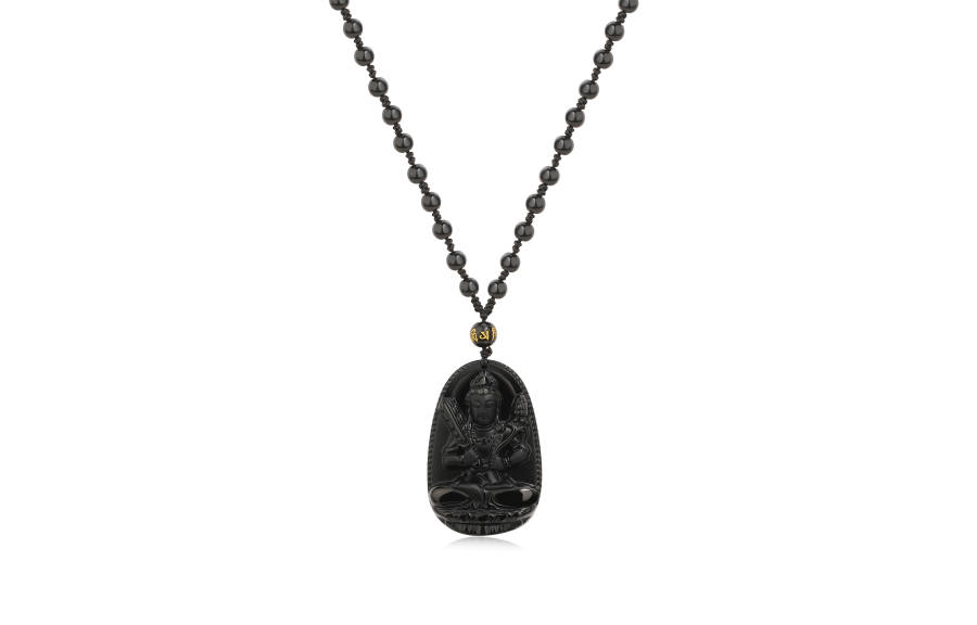 HOLLY RYAN Obsidian New Chinese Style Eight Guardian Gods Necklace Unisex
