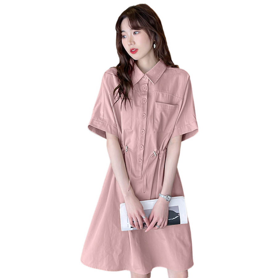 Tonlion Short Sleeved Dress Women's Haze Pink