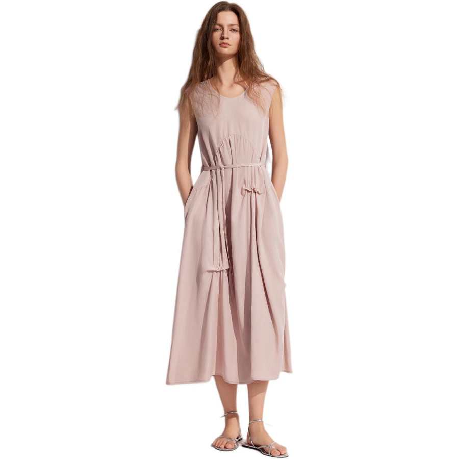 ELLE Sleeveless Dresses Women's Crew Neck Moderate Long