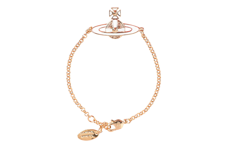 Vivienne Westwood Ceramic Coating Bracelets Unisex Gold/White