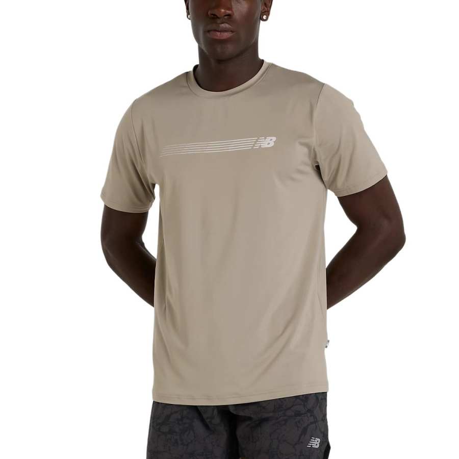 New Balance New Balance Linear Lines Performance T Shirt Men's Dried Up Stones