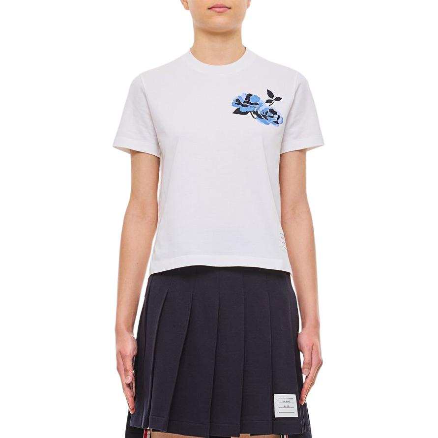 THOM BROWNE Rose Printed Crewneck T-Shirt