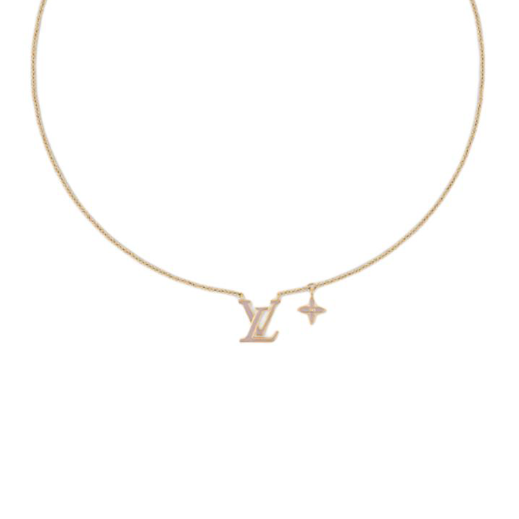 LOUIS VUITTON Enamel Metal Necklaces Women's Purple