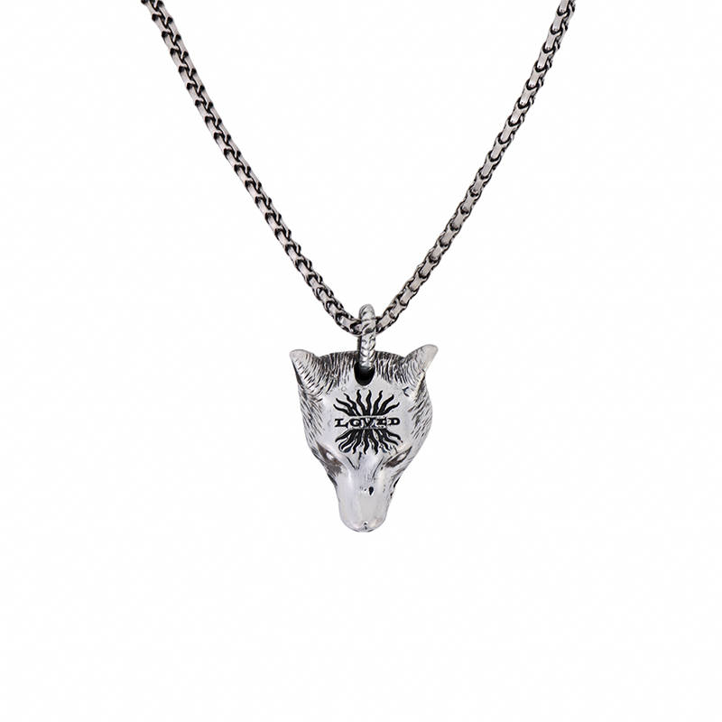 GUCCI 925 Sterling Silver Necklaces Unisex Silver/Black