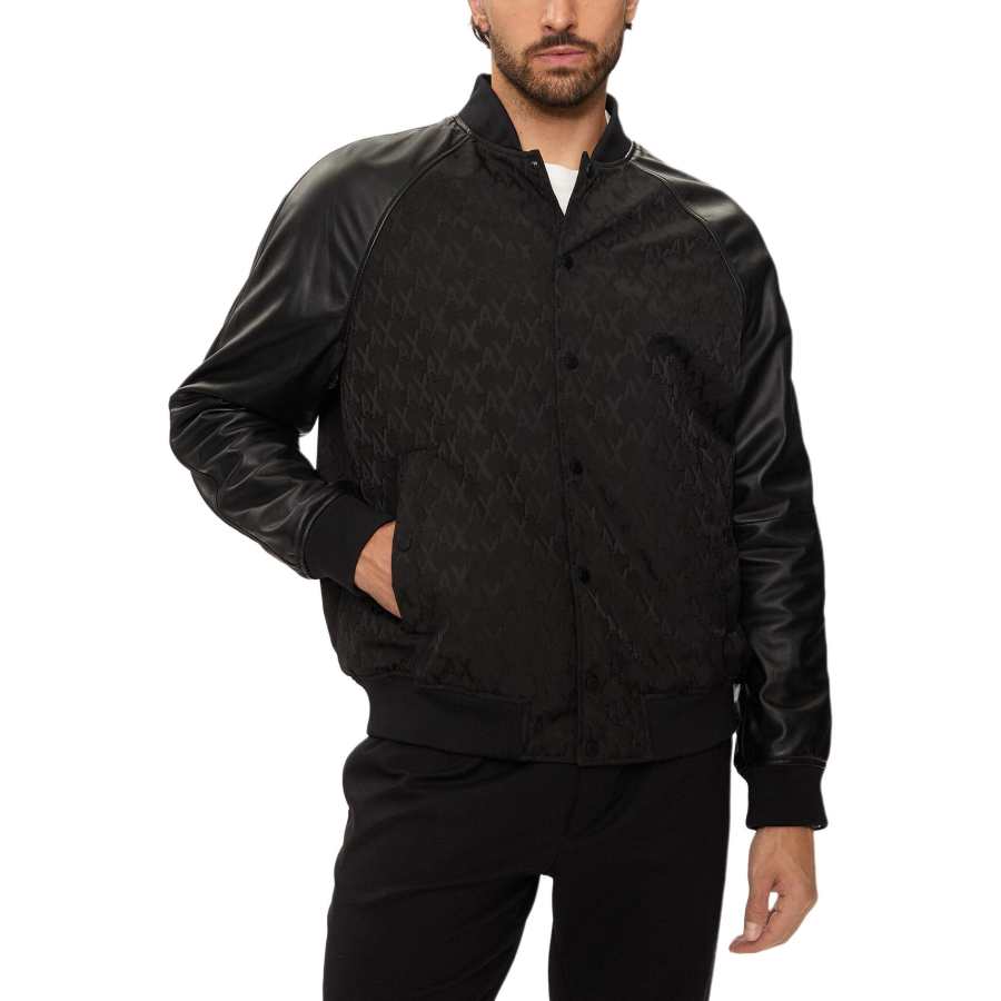 ARMANI EXCHANGE ARMANI EXCHANGEAE Leather Jacket Men's Black