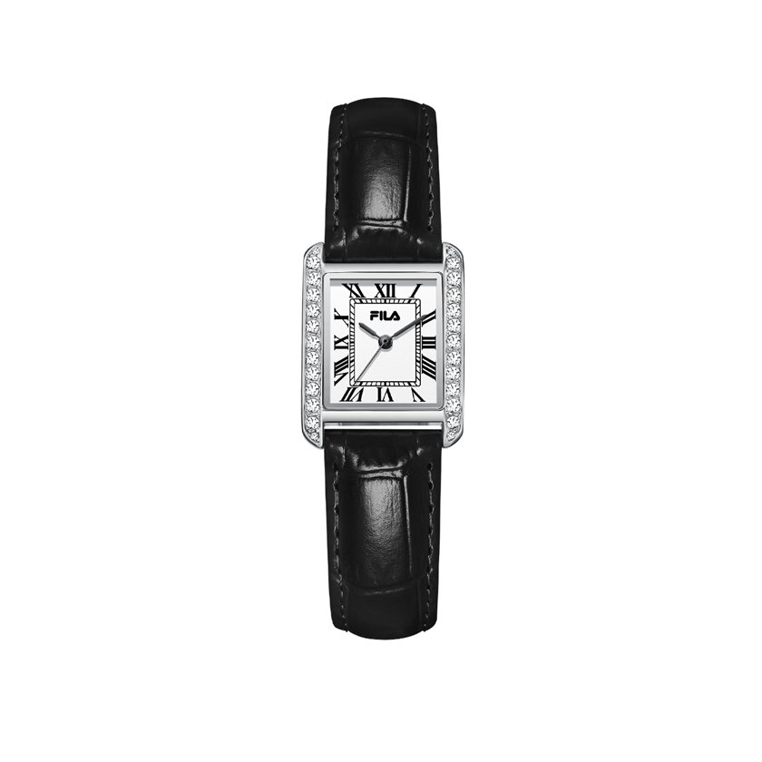 FILA Sparkling Star Collection Wrist Watches Quartz Movement Genuine Leather Strap White Dial Women's Watch