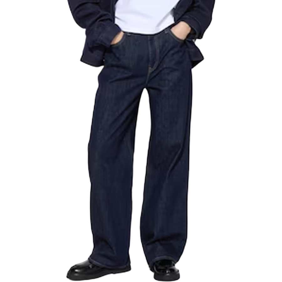 UNIQLO Jeans Women's Navy Blue Moderate Straight Fit Pants