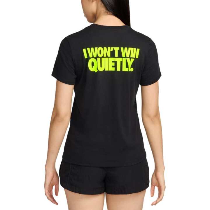 Nike Nike T Shirts Women's Black Crew Neck Moderate Straight Fit