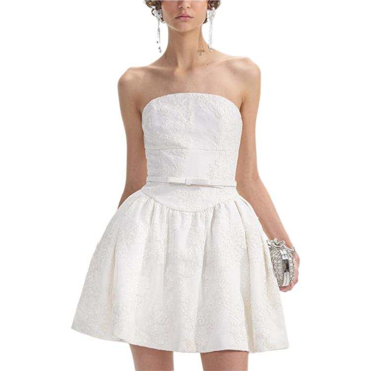 Self-portrait Self portrait Sleeveless Dress Women's Ivory White