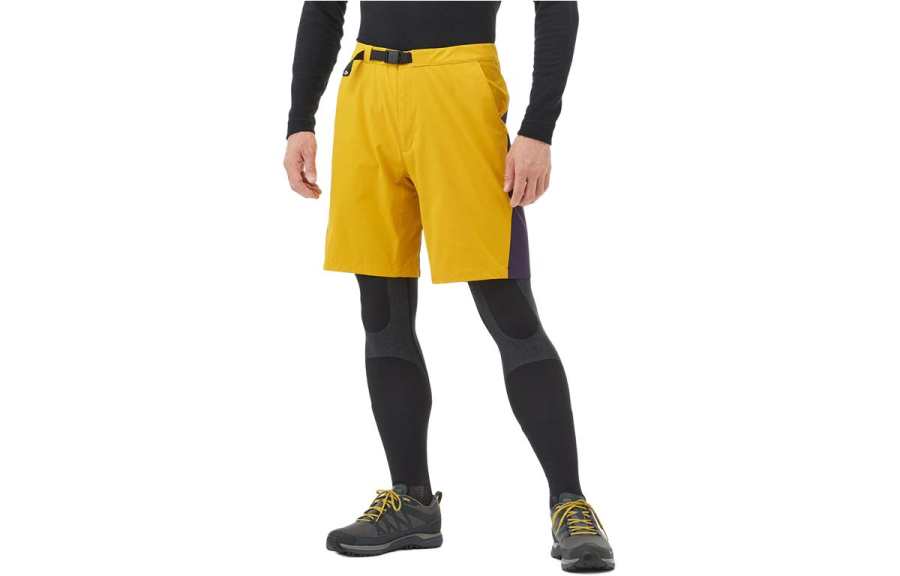 MONTBELL Quick Dry Pants Men's Mustard Yellow/Blue Purple
