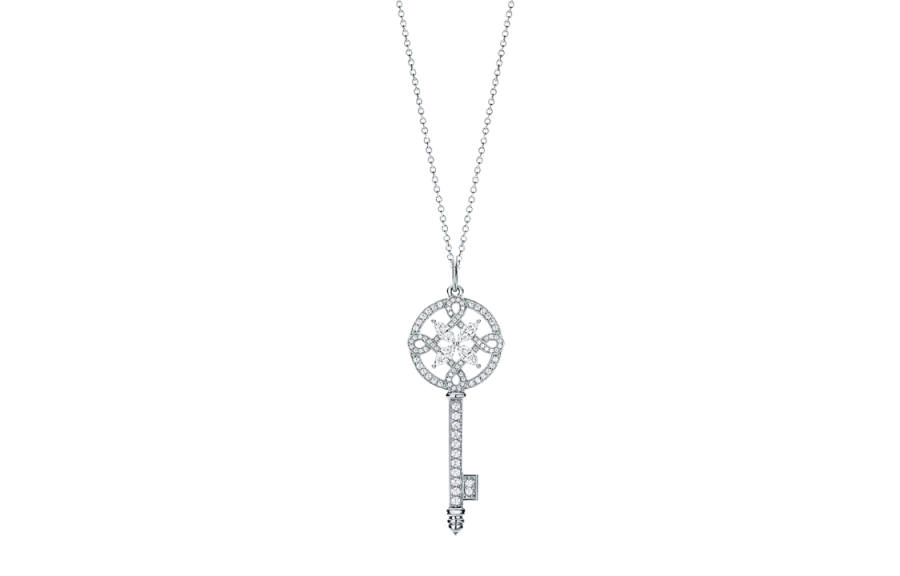 TIFFANY & CO. Keys Diamond, Platinum Necklaces Women's