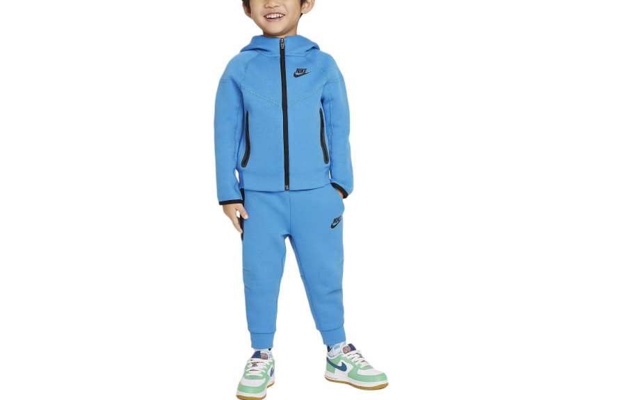 Nike Nike Casual Sportswear Kids' Apparel Sportswear Tech Fleece Full Zip Set Blue Kids'