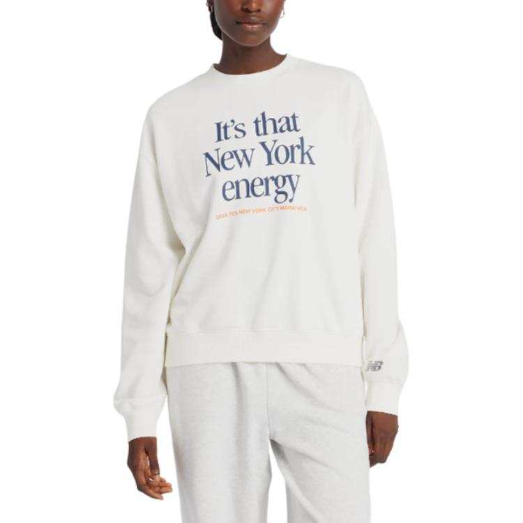 New Balance New Balance NYC Marathon GraphicFrench Terry Sweatshirt Women's White