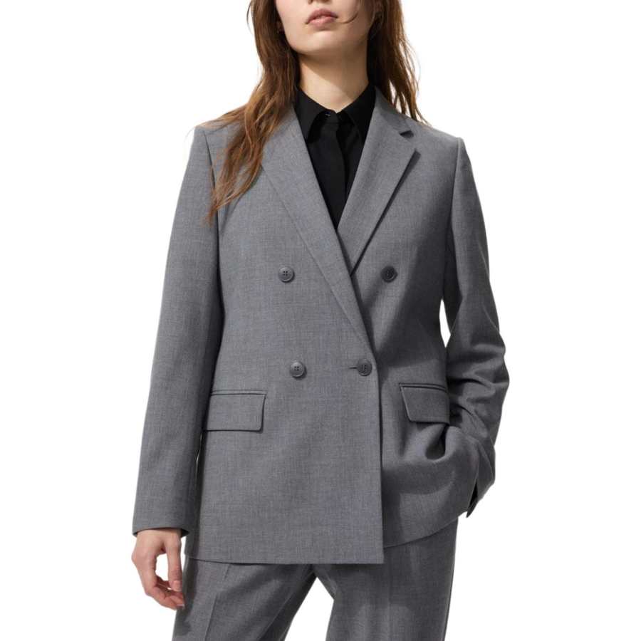 UNIQLO Business Suits Women's Sky Gray Lapel Moderate