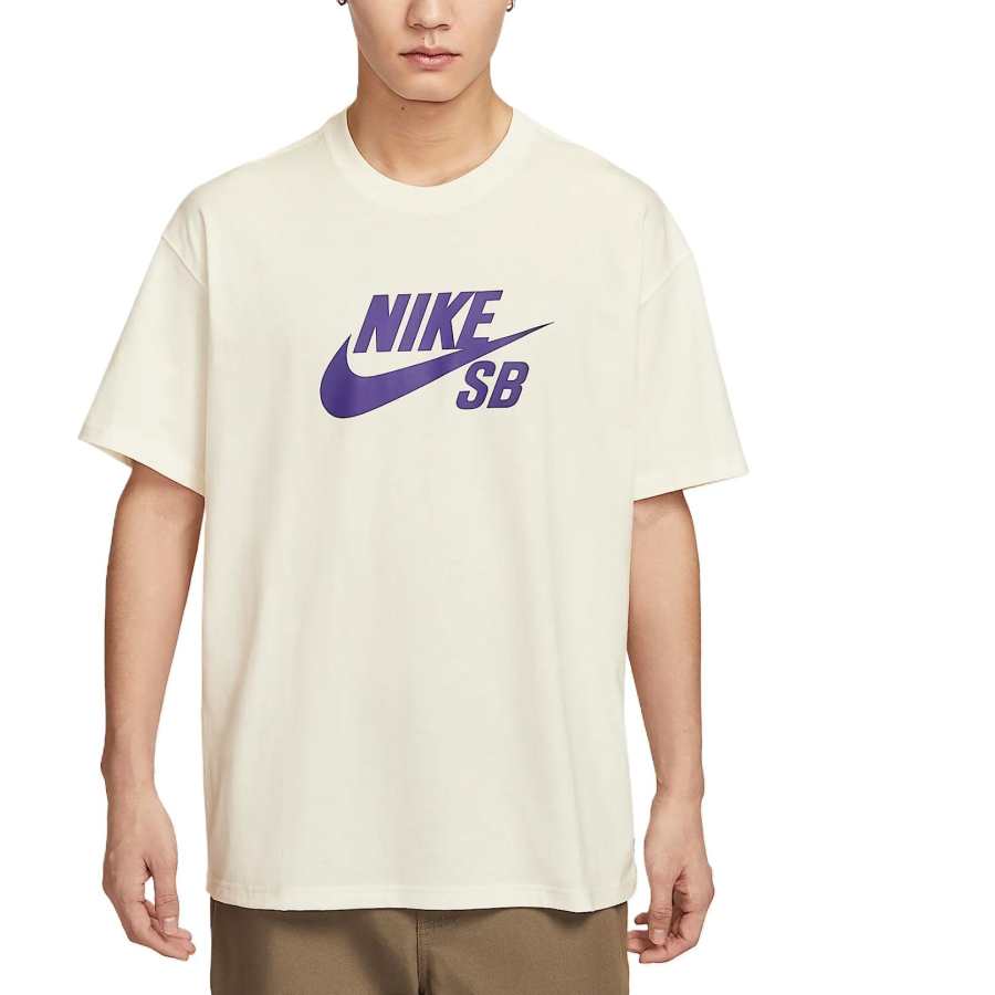 Nike Nike T Shirts Men's Beige Crew Neck Moderate Straight Fit