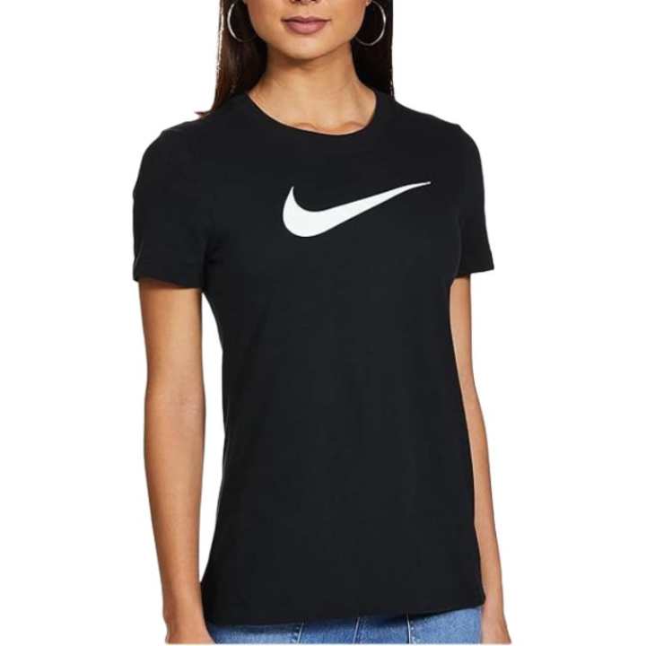 Nike Nike T Shirts Women's Black Crew Neck Moderate Straight Fit