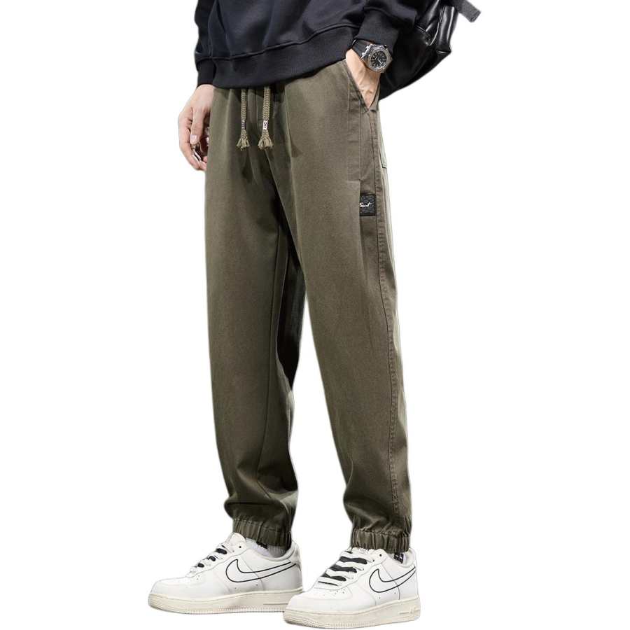 Tonlion Casual Pants Unisex Army Green