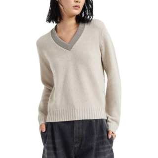Brunello Cucinelli Sweater Women's Beige Gray