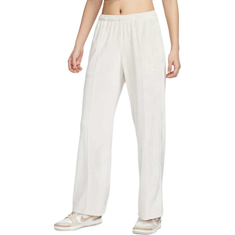 Nike Nike Sportswear Chill Knit Fashion Mid Rise Straight Fit Fleece Lined Casual Pants Women's Light Earth Brown/Sail White
