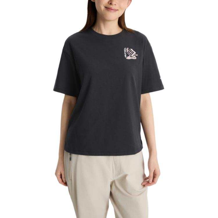 Columbia T Shirts Women's Black 010 Crew Neck Moderate