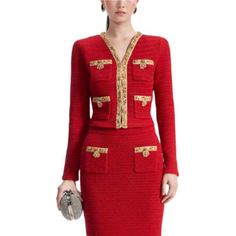 Self-portrait Self portrait New Year Sweater Women's True Red