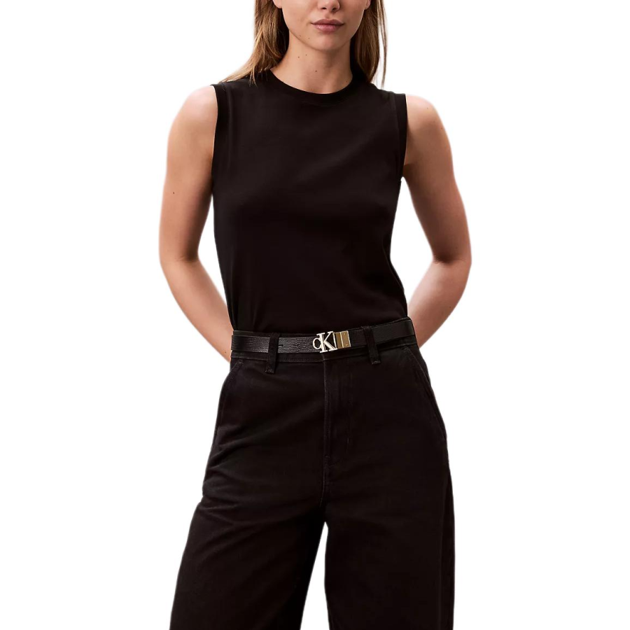 Calvin Klein Tank Tops Women's Black Crew Neck Moderate Other