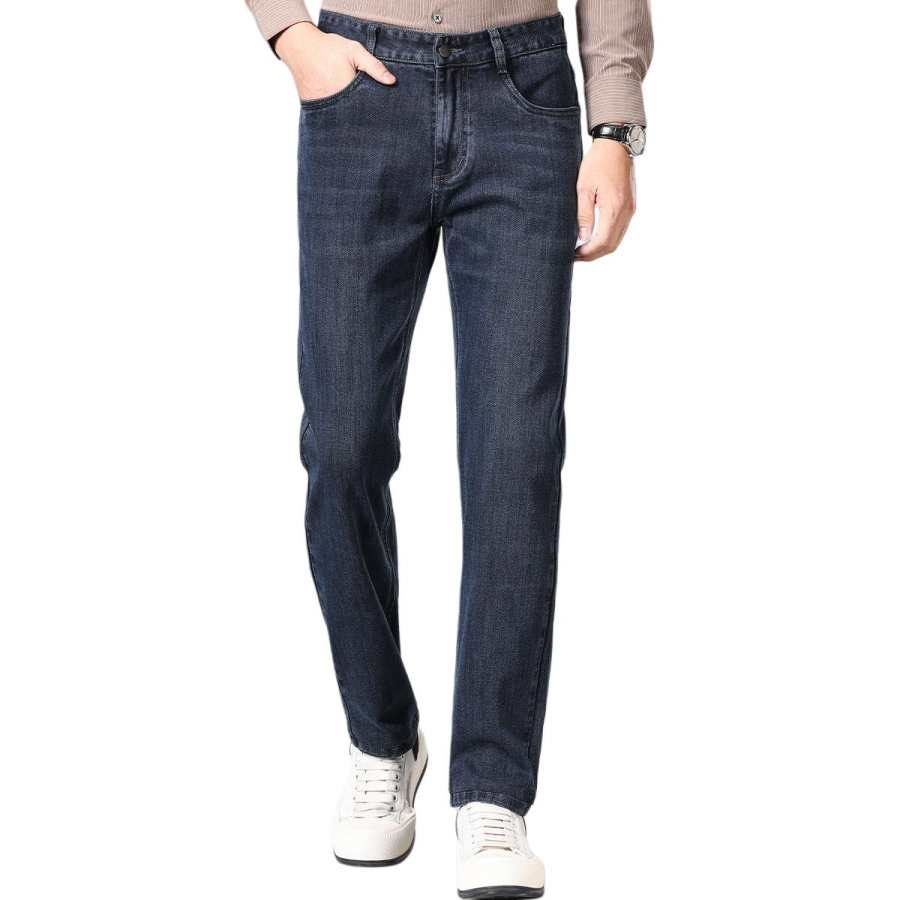 Hodo Jeans Men's Dark Blue Moderate Straight Fit Pants
