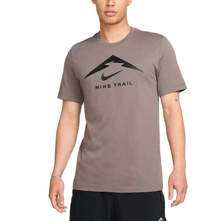 Nike Nike Dri Fit SS25 Men's Trail Running T Shirt T Shirt Men's Gray Brown