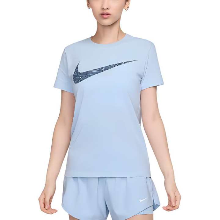Nike Nike T Shirts Women's Blue Crew Neck Moderate Straight Fit