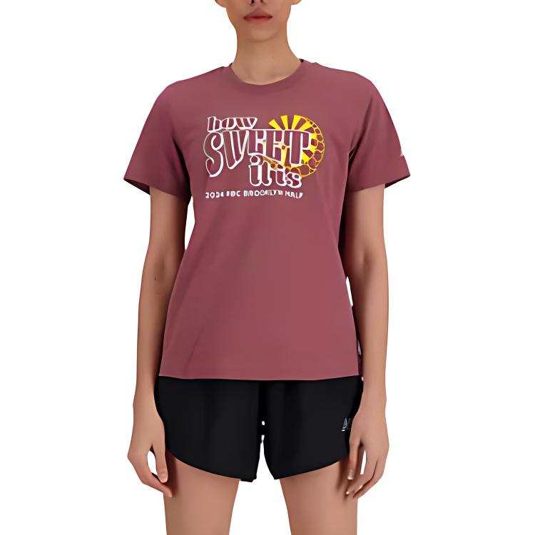 New Balance New Balance RBC Brooklyn Half T Shirt Women's Washed Burgundy Red