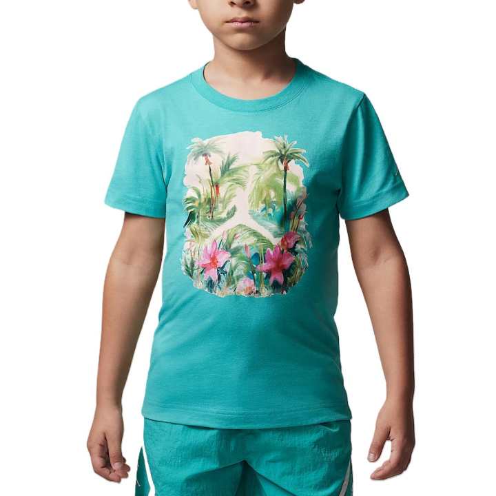 Jordan Jordan Flight EssentialJumpman T Shirt SS25 Washed Blue Green Children Aged 3 7 Years Old