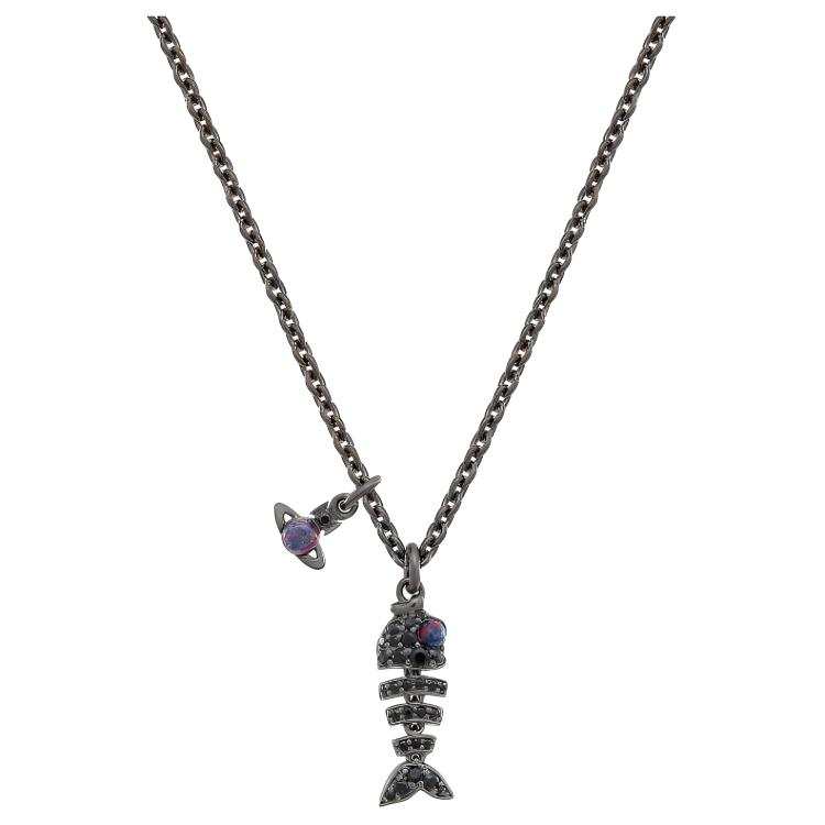 Vivienne Westwood Recycled Silver Necklaces Men's Gunmetal Gray