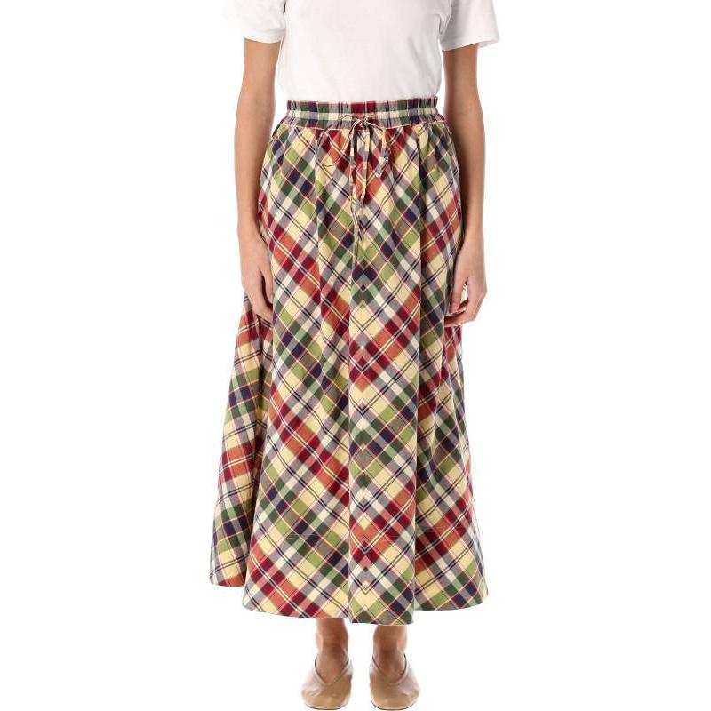 Polo Ralph Lauren Plaid Drawstring Maxi Skirt