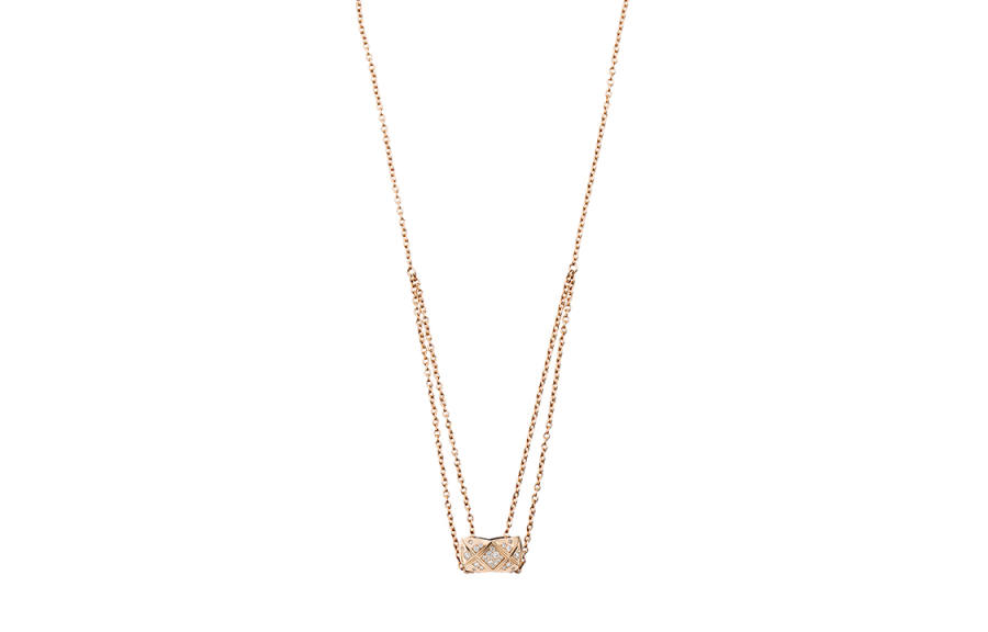 CHANEL Chanel pink gold Coco Crush diamond necklace