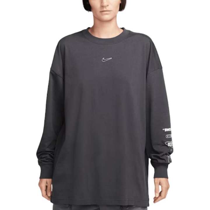 Nike Nike T Shirts Women's Gray Crew Neck Moderate