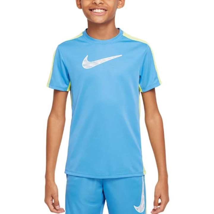 Nike Nike Dri Fit T Shirt Blue Transcend/Light Lemon/White Teenagers