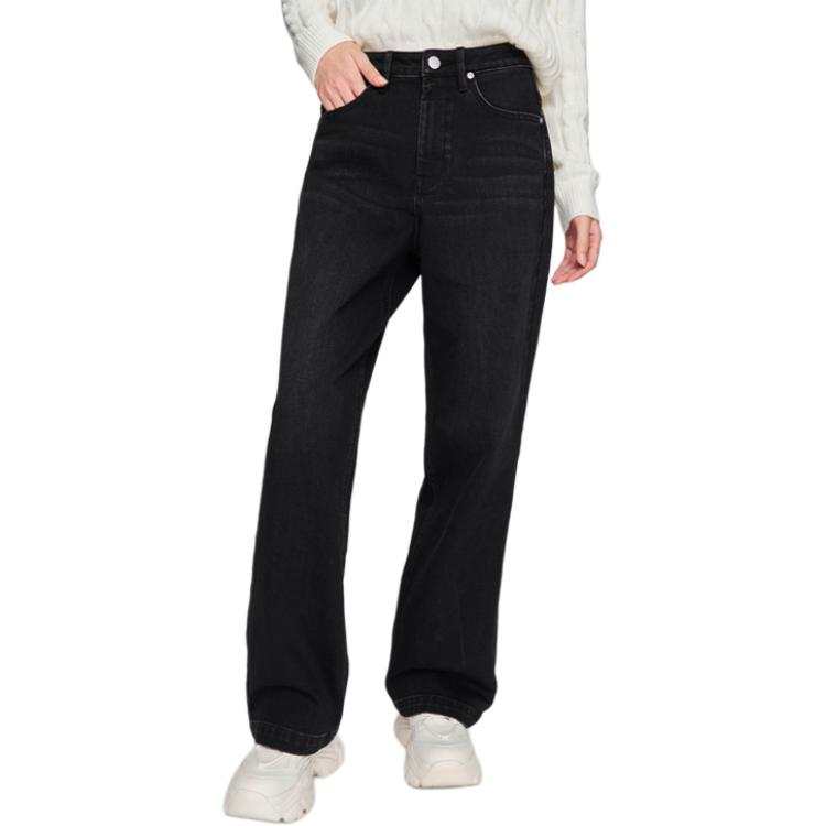 Lee Jeans Women's Black Thickened Straight Fit Pants