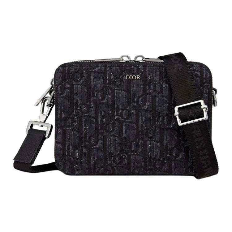 DIOR DIOR Jacquard Fabric Shoulder Bag Regular Men's Black