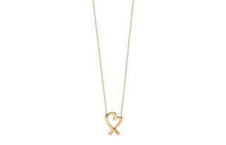 TIFFANY & CO. Pre Owned 10's 18kt Yellow Gold Loving Heart Necklace