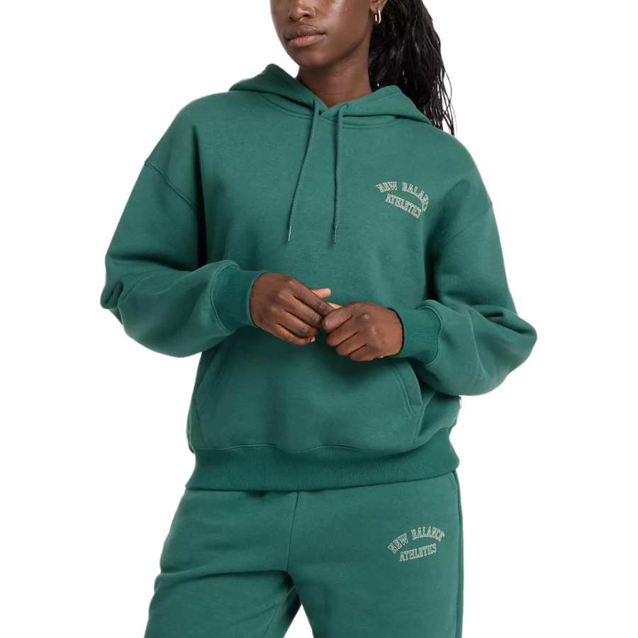 New Balance New Balance Graphic Fleece Hoodie Sweatshirt Women's Night Watch Green