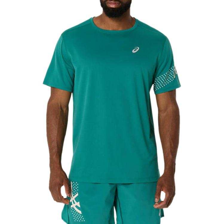 ASICS ASICS T Shirts Men's Green Crew Neck