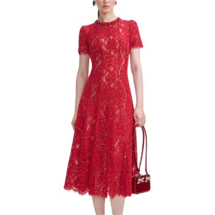 Self-portrait Flower Lace Midi Dress
