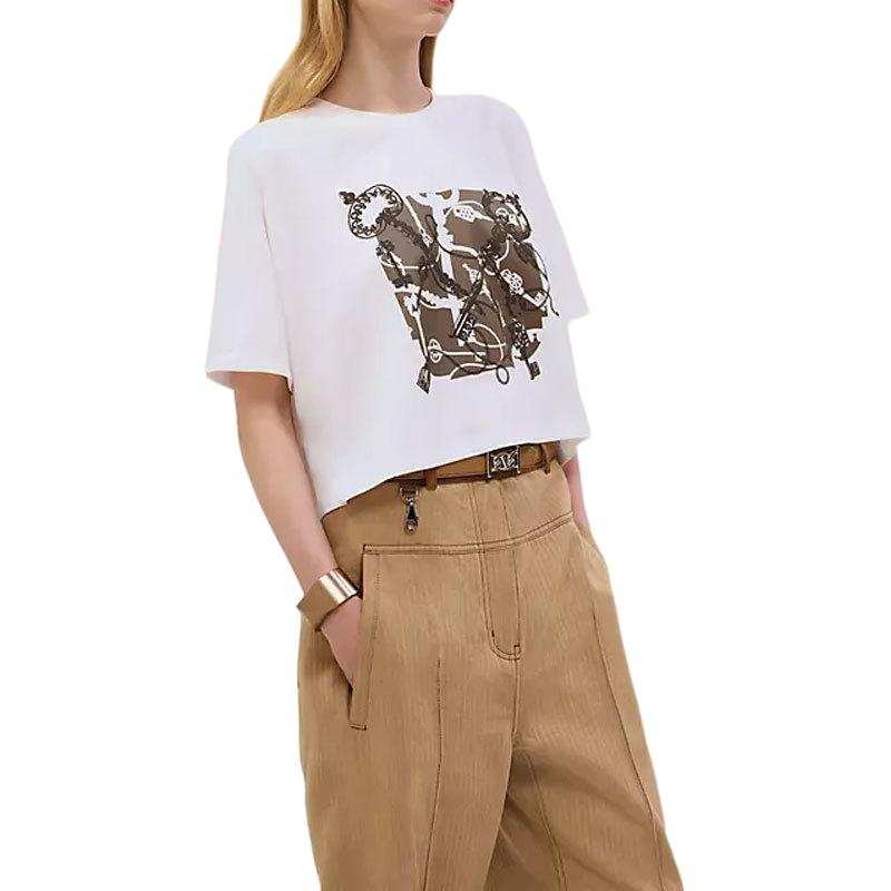 HERMES T Shirts Women's White Crew Neck Moderate