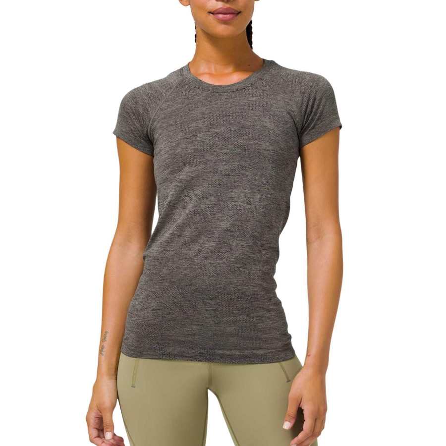 Lululemon Swiftly Tech T Shirt Women's Mixed Color Camouflage Black/Gray Green