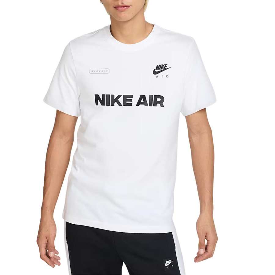 Nike Nike Air T Shirts Men's White Crew Neck Moderate Straight Fit