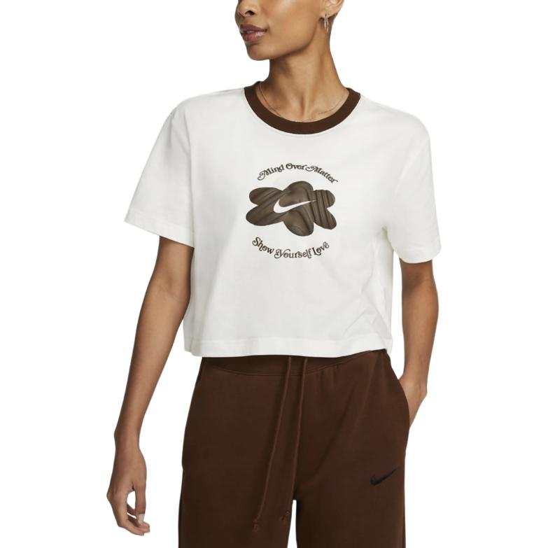 Nike Nike T Shirts Women's White Crew Neck Moderate Straight Fit