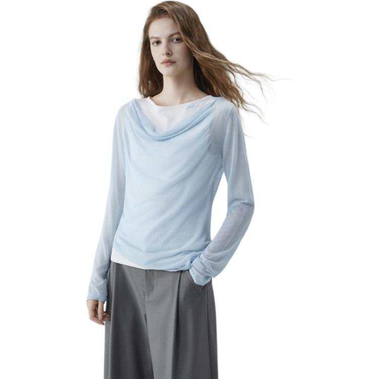 ELLE Knitwear Women's Blue Thin Two Piece Set