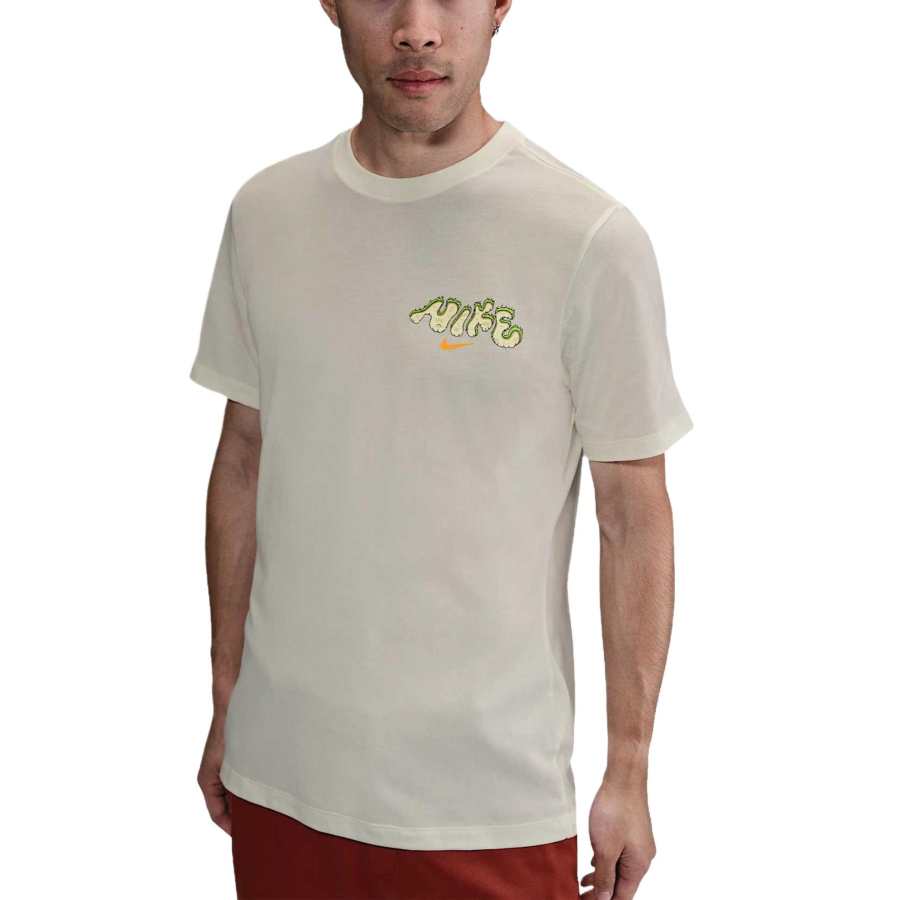 Nike Nike T Shirts Men's Ecru 133 Crew Neck Moderate Straight Fit